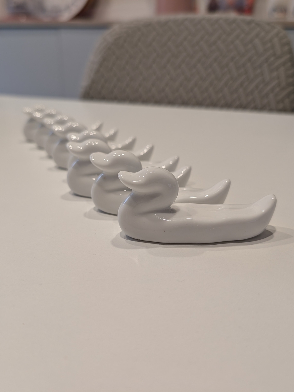 Set of White Ceramic Duck Chopstick Rests – Minimalist Table Décor - Picture 5 of 5